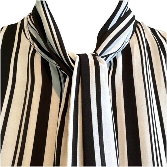 Michael Kors Tunic Striped Black And White Short Dress With Tie Woman’s 14 - Picture 3 of 16